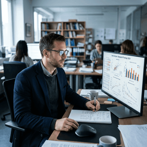 Researcher analyzing statistical data